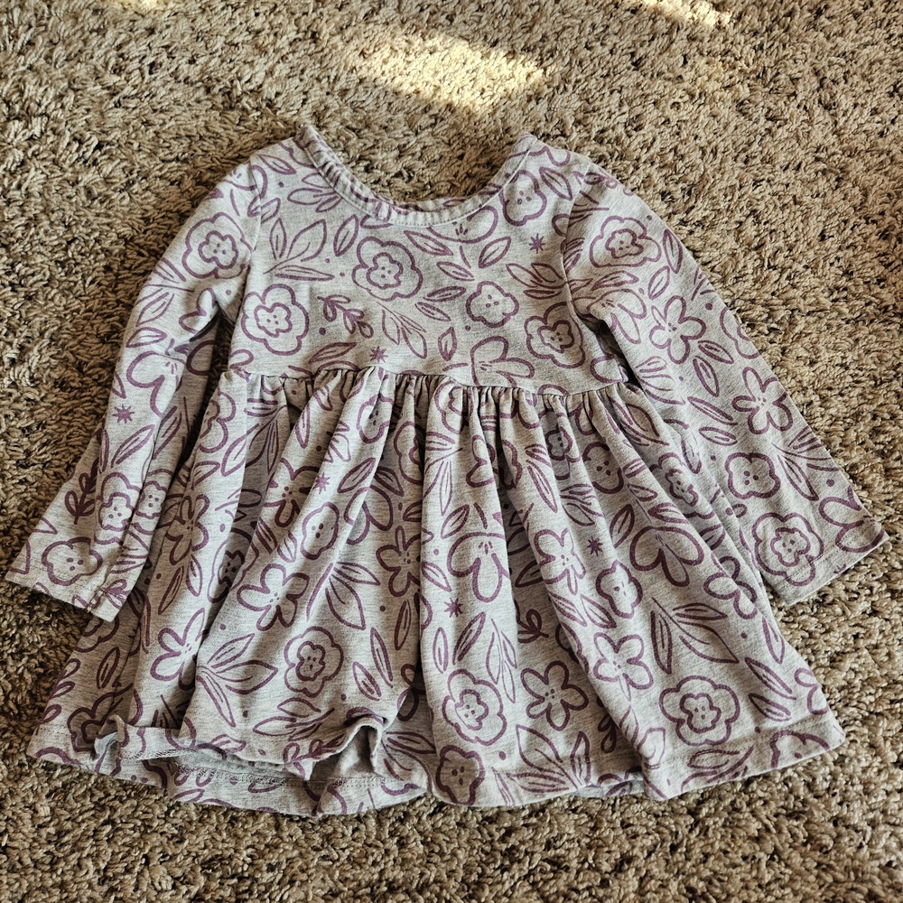 Falls Creek Kids Dress with Purple Floral Design